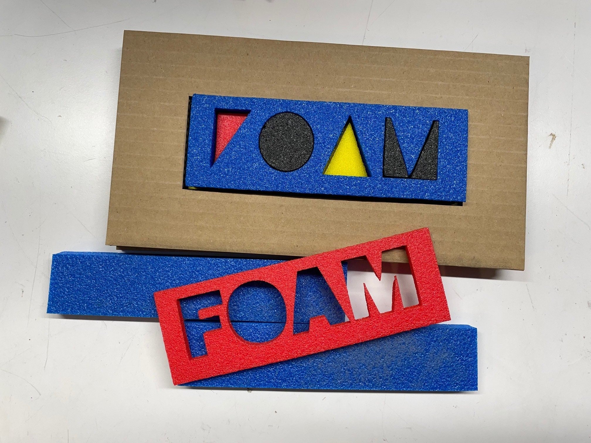 Sample kit of foam types and colors